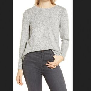 Bobeau Marled Front‎ Star Patterned Back Top Size XS